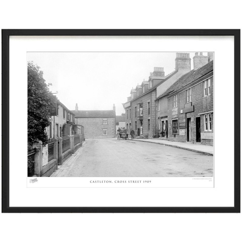 Castleton, Cross Street 1909 - Single Picture Frame Print, 40cm H x 50cm W x 2.3cm D