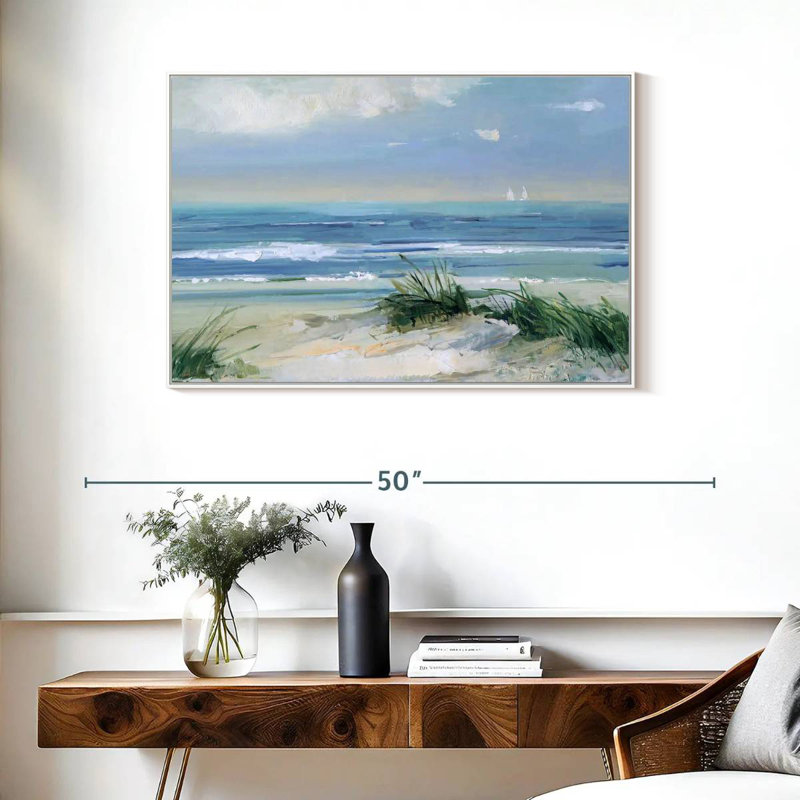 Brises côtières, Cadre flottant blanc, 37 po x 25 po