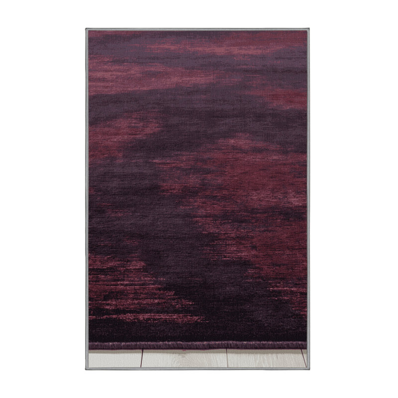 Tapis abstrait lavable à la machine, Rectangulaire 3 pi x 5 pi
