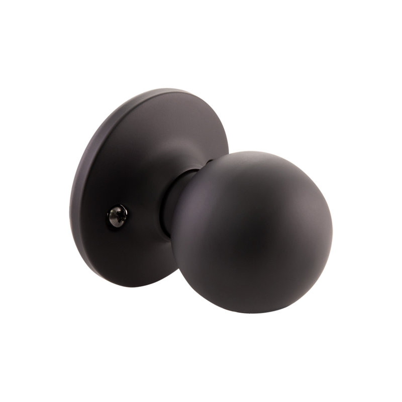 Ball Polished Brass Dummy Door Knob, Matte Black