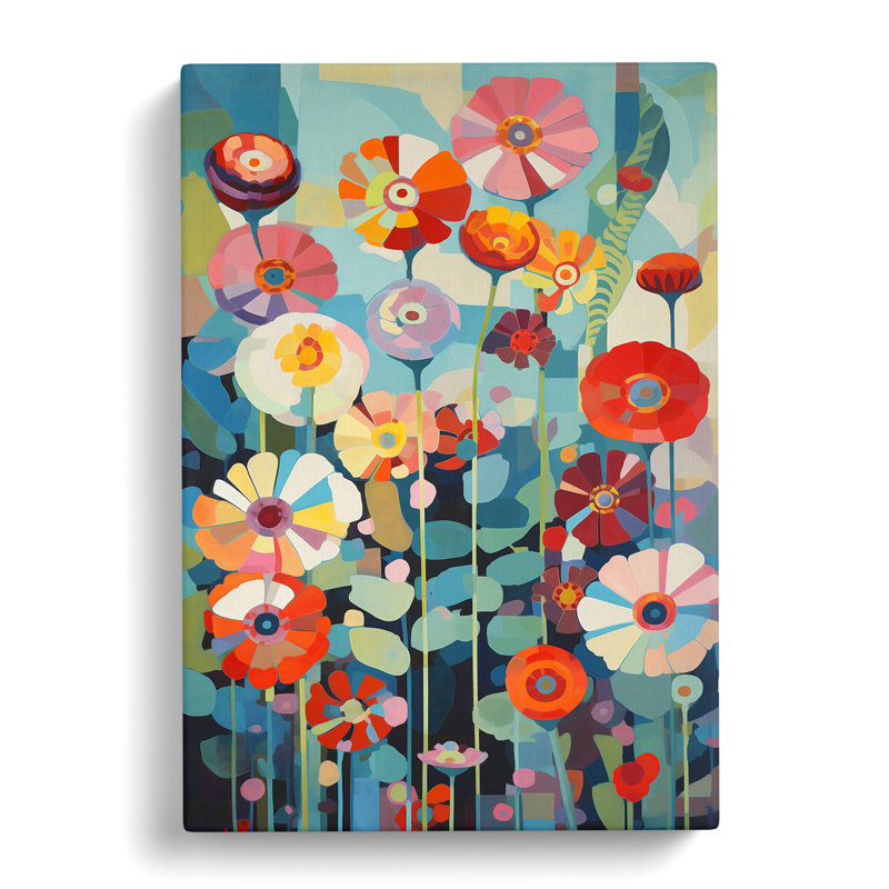 Flemingdon Flowers Orphism Style Vol.7 - Wrapped Canvas Print, 60cm H x 40cm W x 3cm D
