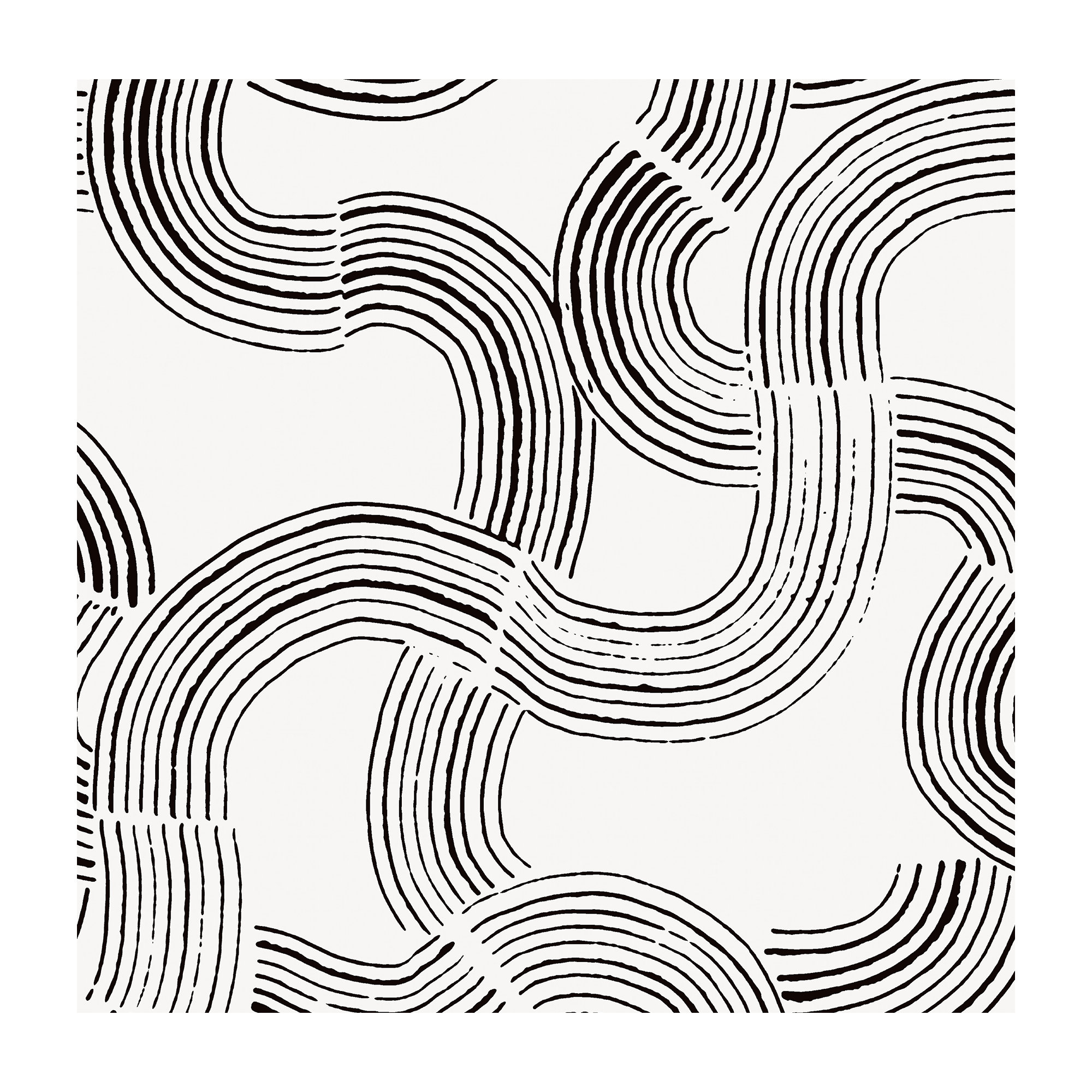Diamond Mid-Century Peel & Stick Abstract Wallpaper, Noir
