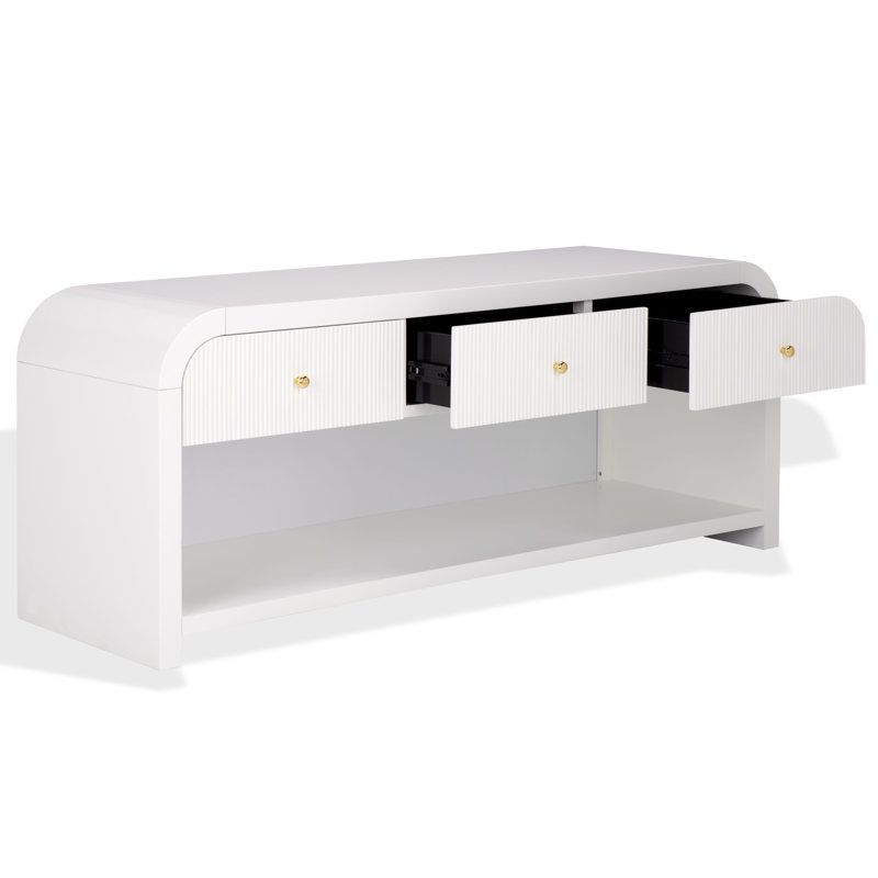 Support multimédia 3 tiroirs Liabella, Blanc