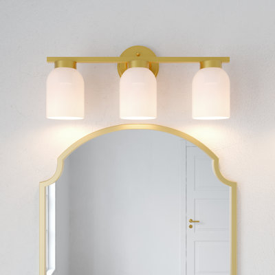 Breult 3-Light Modern Dimmable Bathroom Vanity Light with White Shades