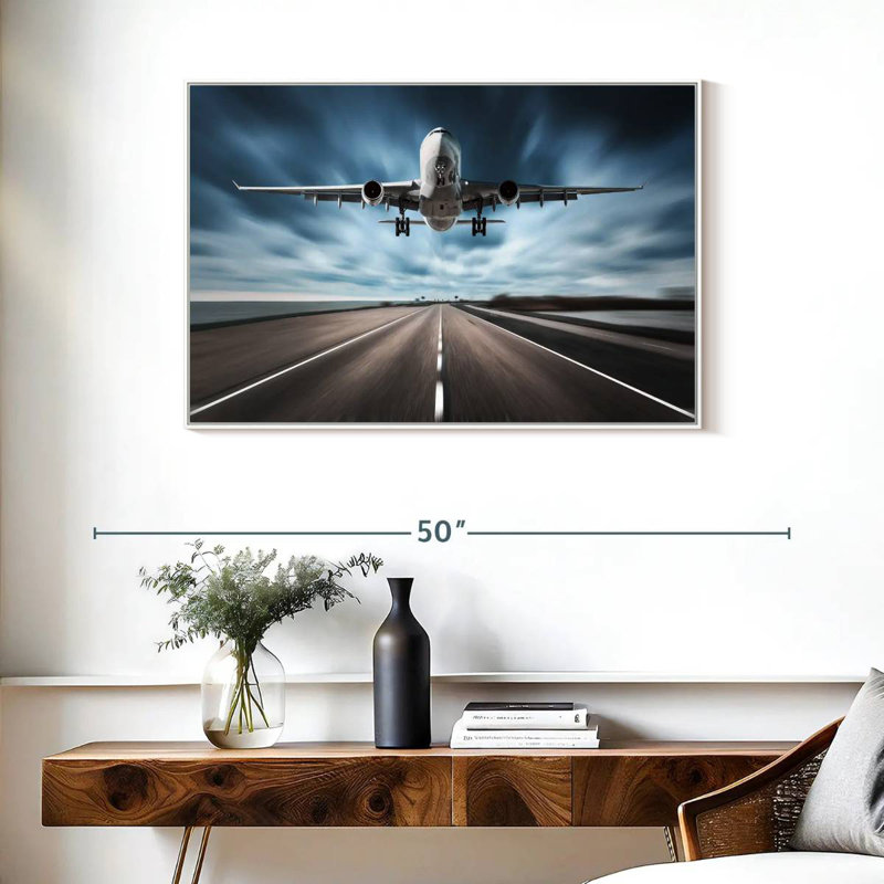 Avion de piste, Cadre flottant blanc, 37 po x 25 po