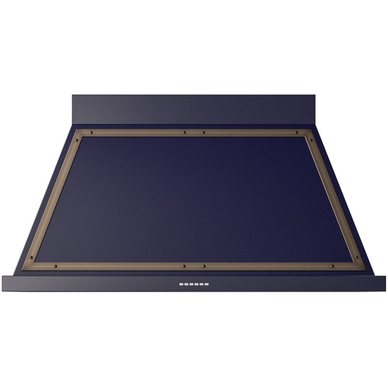 ILVE Nostalgie II Series Noblesse 48 inch Wall Mount Range Hood with 600 CFM, Midnight Blue/Bronze