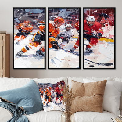 Hockey Players During Playoffs I  Sport Hockey Wall Art Print Set