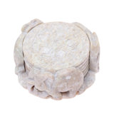 Marble Round 6 Piece Coaster Set With Holder