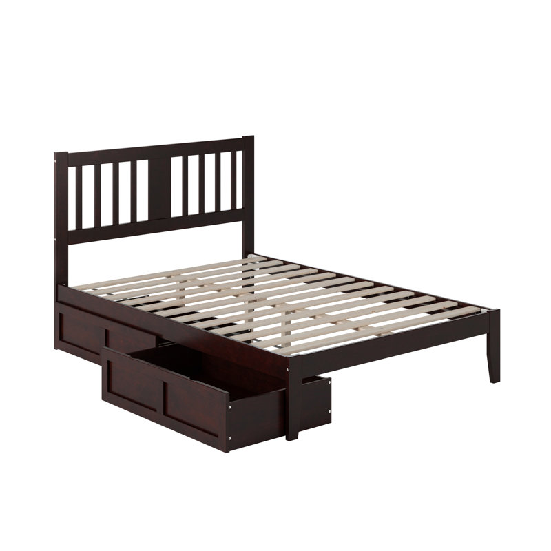 Zosia Solid Wood Slat Storage Bed, Full, Espresso