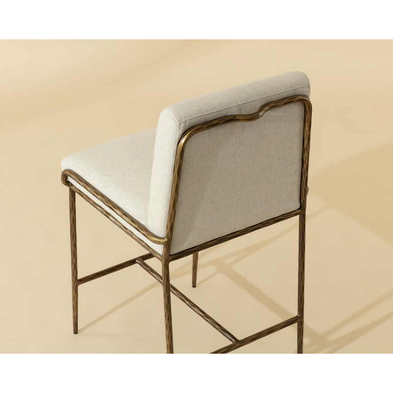 Lathan Upholstered Stool, Cream
