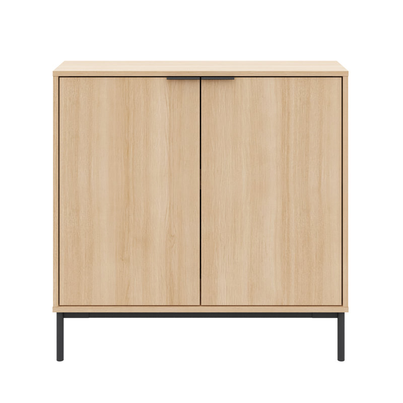 Console de rangement mince à 2 portes, Beige