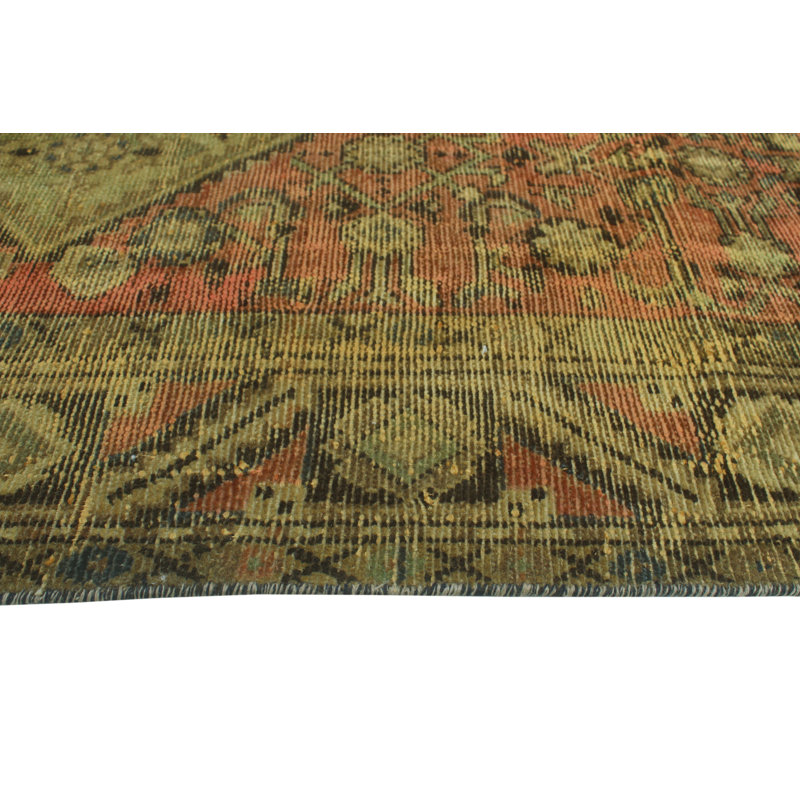One-of-a-Kind 4'11 X 9'10 1980s Runner Wool Area Rug in