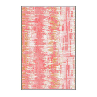 Stylish Woven Carpet, 5.6 x 7.5 Feet, 100% Polyester, 0.3 in Pile Height | Antibacterial, Non-Slip PVC Felt Dot Underside, Machine Washable | 3D Digital Printing, Durable & Easy to Maintain - Perfect for Any Room