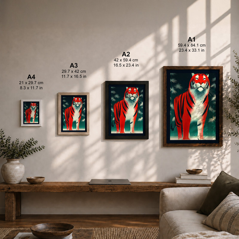 Bearded Tiger Modern 1 Piece Single Picture Frame Wall Art, A4 - 29.7 x 21.0 cm, Oak