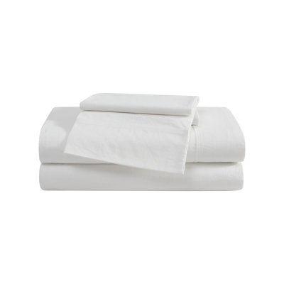 Eddie Bauer Solid Brushed Percale Cotton Sheet Set