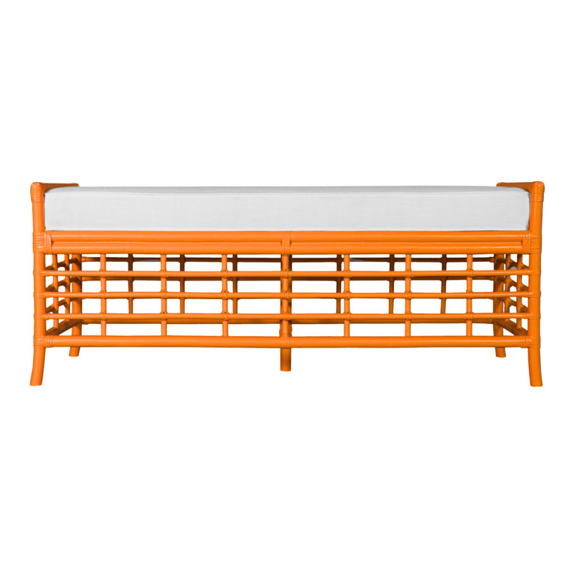 Luna Upholstered Bench, Citrus Orange