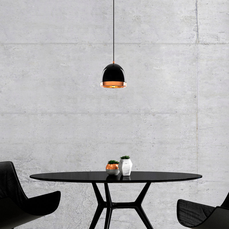 Luminaire suspendu 1 lumière Potosi, Noir, noir, noir, noir