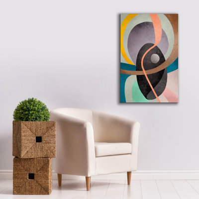 «Gray Circle Around Lines» par Svetlana Aleynikova, art mural sur toile