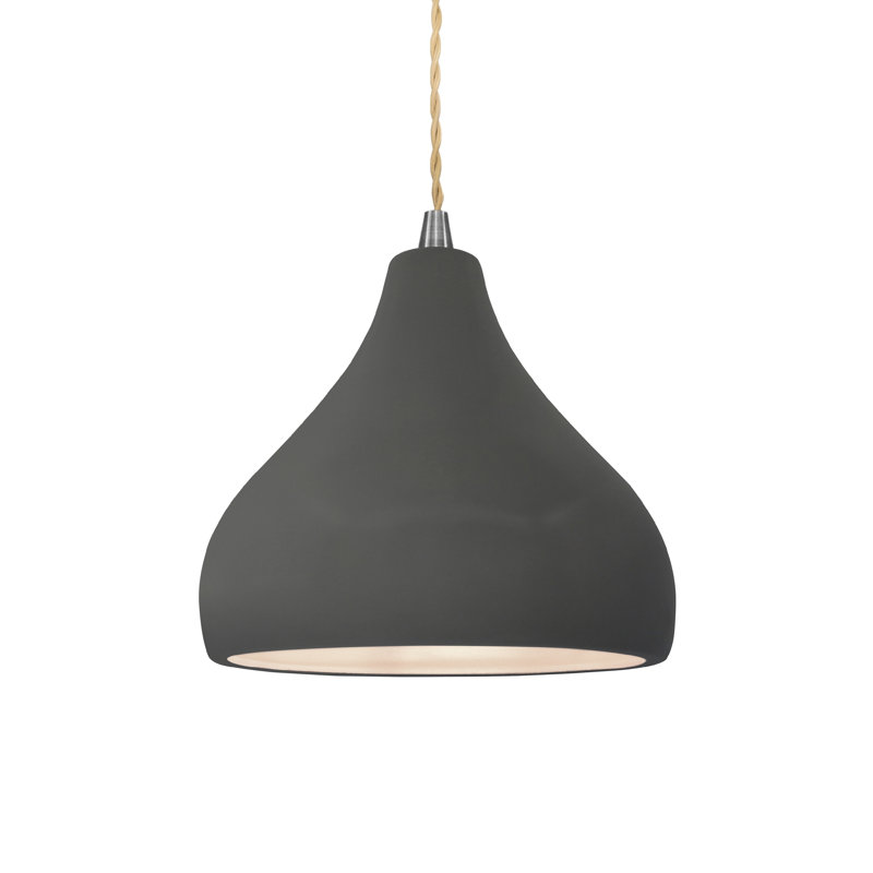 Meydan 1 - Light Single Drop Pendant - LED, 7.25" H x 8" W x 8" D, Gloss Gray, Brushed Nickel