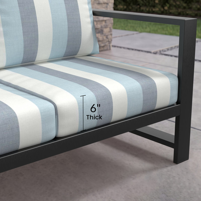 Canapé d'extérieur de 80 po de largeur avec coussins Sunbrella® Dulcie, Sunbrella® direction rosée