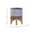 CERAMIC 5" AZTEC PLANTER ON WOODEN STAND, GRAY
