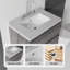 Meuble-lavabo flottant 24 po avec lavabo, tiroir à fermeture en douceur, comptoir en granite blanc de 2 po et dosseret, contreplaqué
