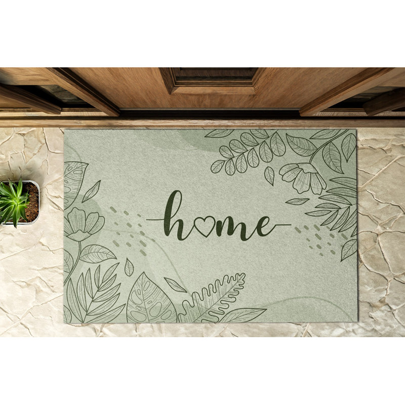 Non-Slip Floral Outdoor Doormat