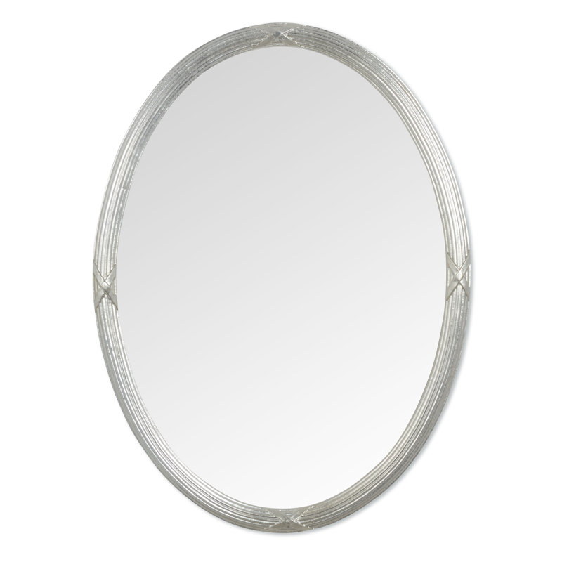 Clymer Oval Wall Mirror, Silver
