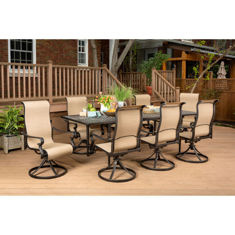 Sweeten 8 - Person Patio Dining Set with Extendable Rectangular Table