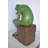 Green Frog Thinking Bronze Statue - Size: 10"L x 16"W x 20"H.