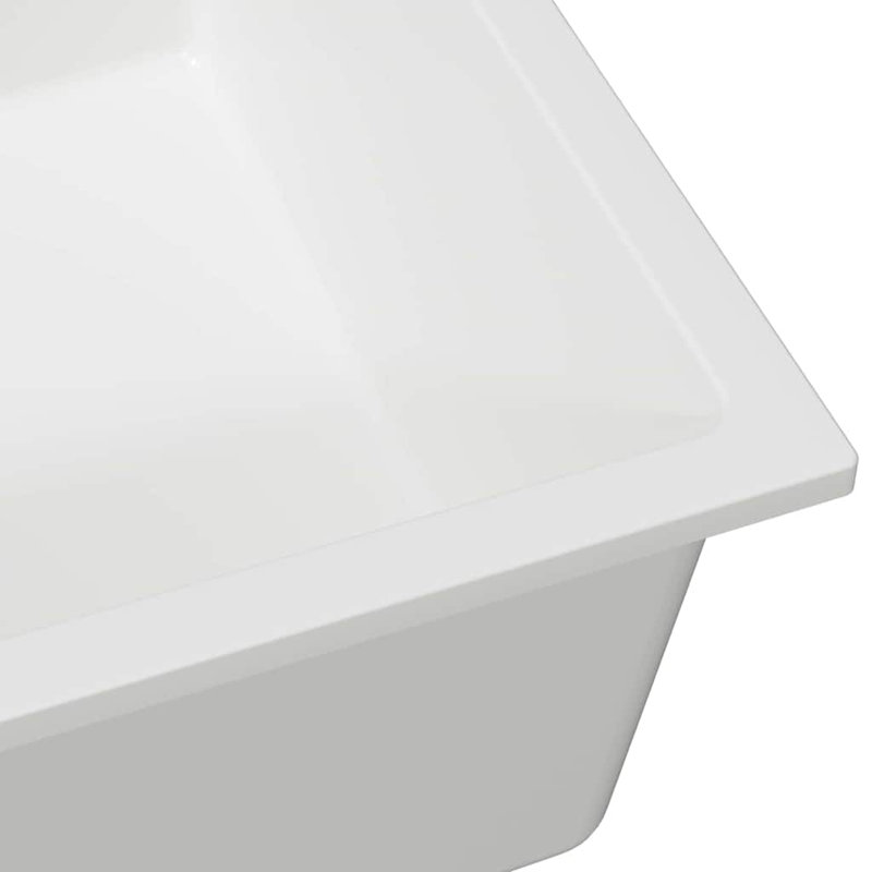 Kitchen Sink Granite, 20cm H  x 54cm W  x 44cm D, White
