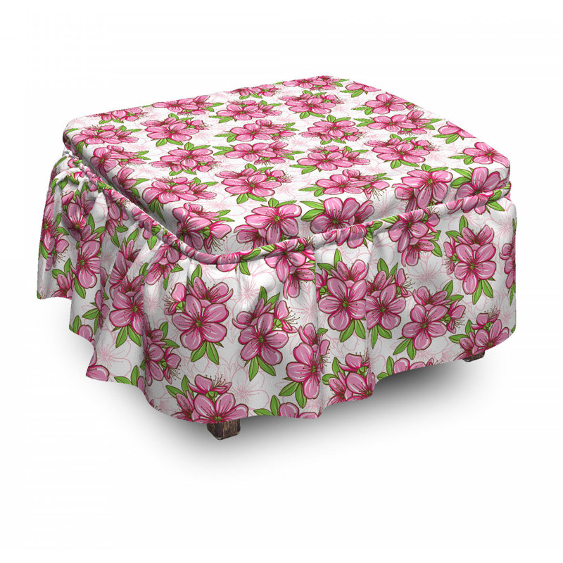 Housse pour à repose-pieds fleur oriental