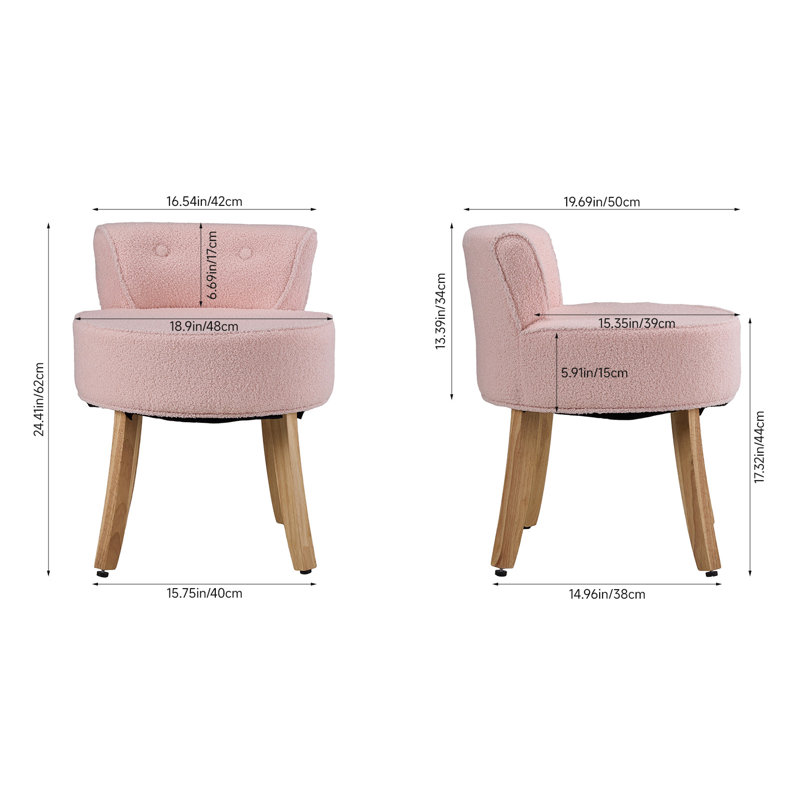 Plywood Accent Stool, Pink, Teddy