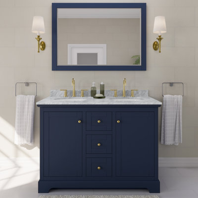 Ensemble de meuble-lavabo double 48 po avec miroir Avery