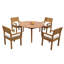 5 Seats 6 Pcs Grade-A Teak Wood Dining Set: 48" Round Table And 5 Veranda Arm Chairs #01Vr0206-1042016269-1005149318