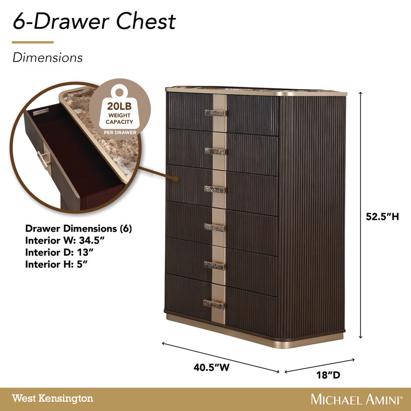 West Kensington Highboy Chest, Brown