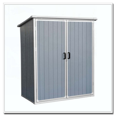 Armoire de rangement extérieure en résine imperméable 5x3FT avec portes verrouillables pour vélos et meubles de patio