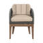 Chaise de patio d'extérieur en bois d'eucalyptus vieilli avec corde grise et coussins en oléfine taupe