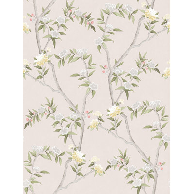 Spring Blossom Chinoiserie Floral Vine 33' L x 21" W Wallpaper Roll