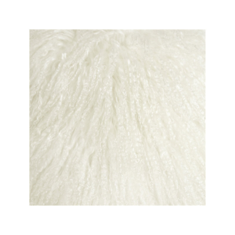  Housse et insert de coussin en peau de mouton de Mongolie, Blanc neige
