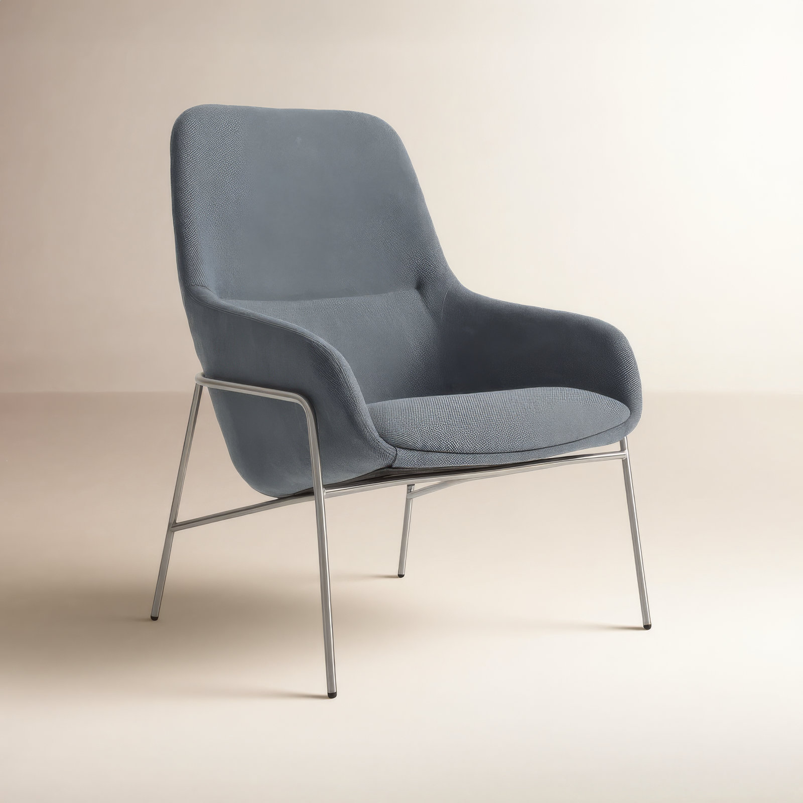 Acre Upholstered Armchair, Maharam Mode in Machine, Stainless
