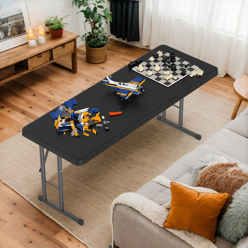 Table pliante étroite 5 pi ， Blanc, H 29 po x L 60 po x P 18 po, Blanc