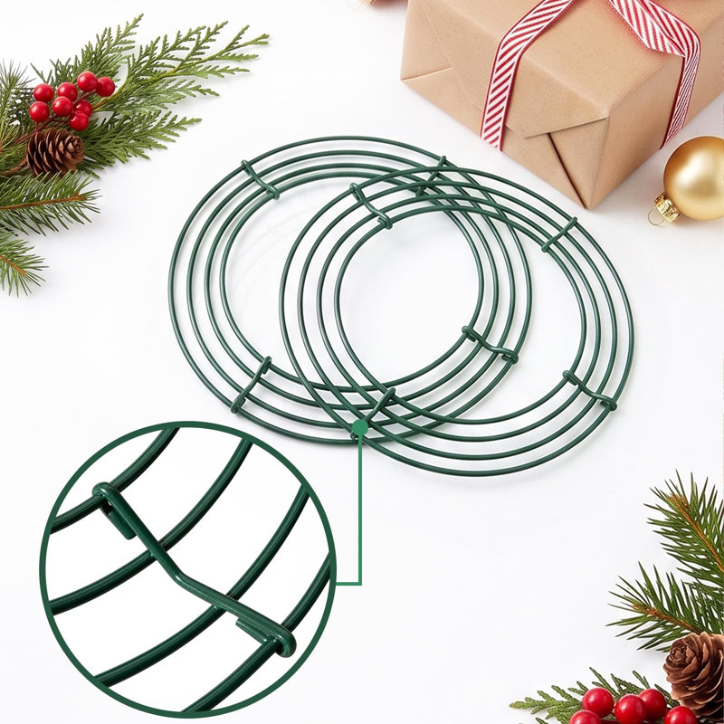 12 Pack Wreath Rings Bases, DIY Craft Frames, Front Door Decoration, Green