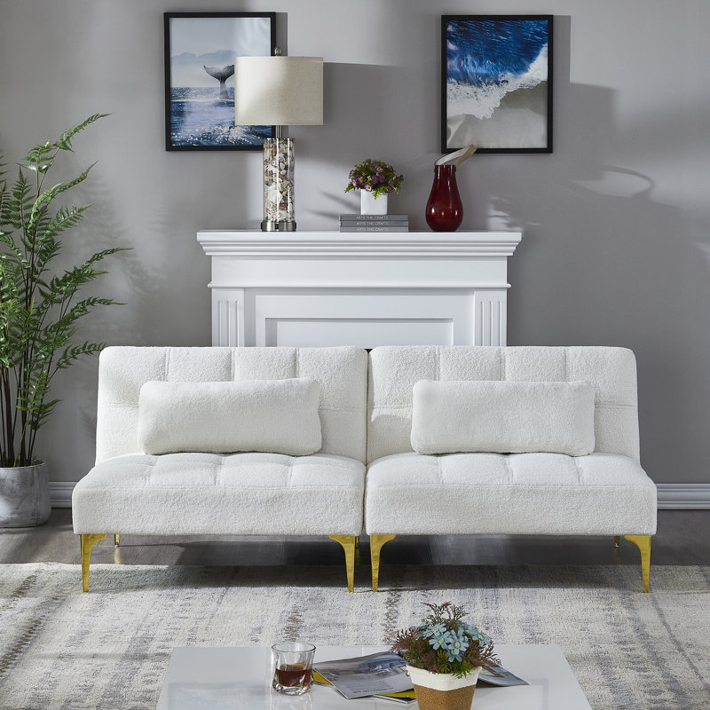 Tissu convertible futon avec pieds en métal