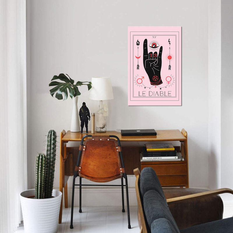 «Le Diable» par Emanuela Carratoni, reproduction sur toile tendue, H 18 po x l 12 po x P 1,5 po, Pas de tapis, Toile tendue