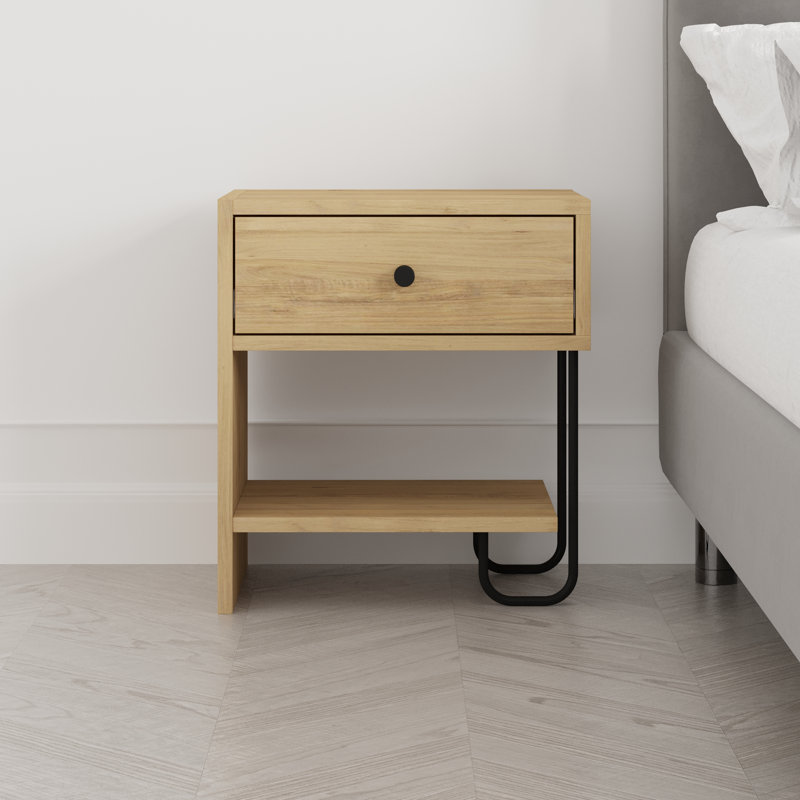 Brygida Bedside Table, Saphire Oak