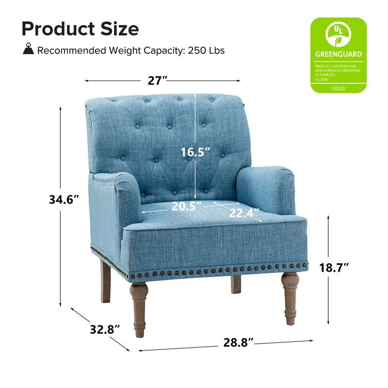 Fauteuil Wilkey, Mélange de polyester bleu