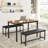 Home Office Set Collapsible Desk And Bench Set Extension Gaming Writing Desk Computer 63 Inch Long Simple Desk Large Executive Work Study Desk  For Small Spaces