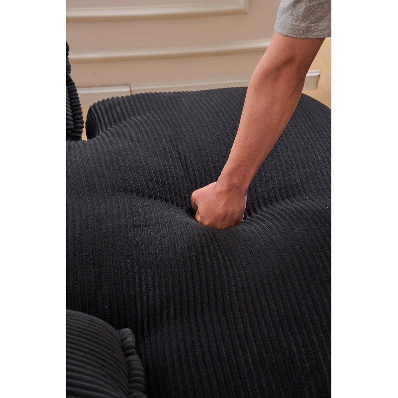 Canapé inclinable à compression avec accoudoirs pour la détente et le confort, noir