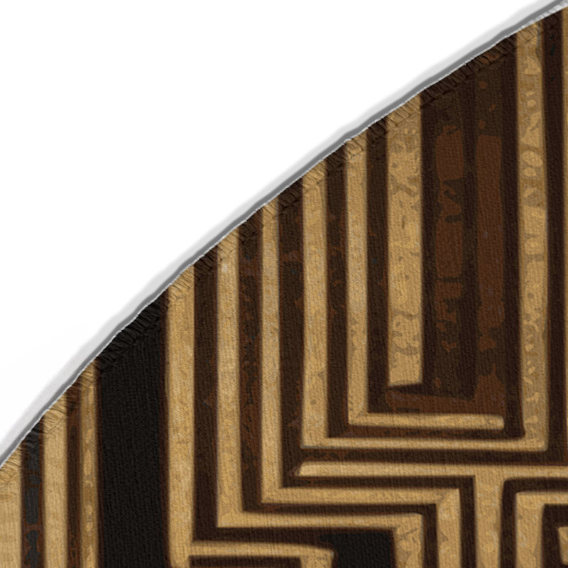 Tapis noir intérieur et extérieur, Rond 5 pi